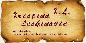 Kristina Leškinović vizit kartica